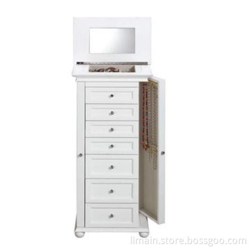 Jewelry Armoires with 4 Small and 3 Large Drawers, Sized 40 x 20 x 12-inch